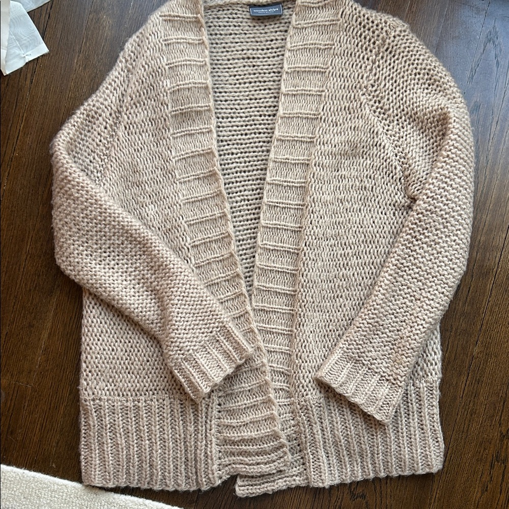 Wooden Ships Tan Knit Cardigan
